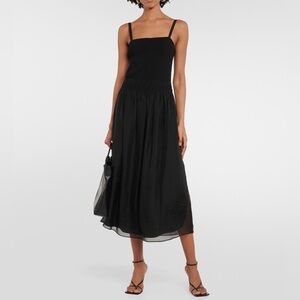 VINCE Tencel Lyocell-blend Midi Dress In Black